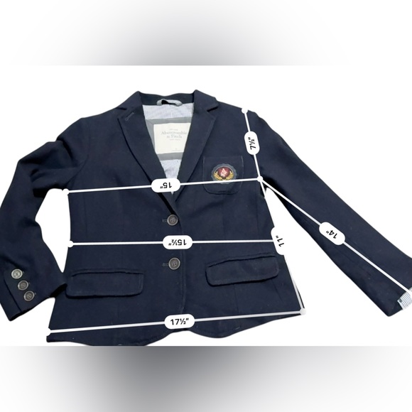 Auth Vintage Abercrombie wool uniform jacket varsity blazer collegiate navy S - Picture 5 of 8